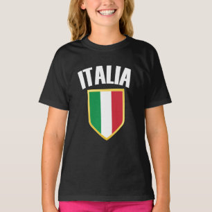T-shirt Italie Crest Italie Drapeau Fan de football