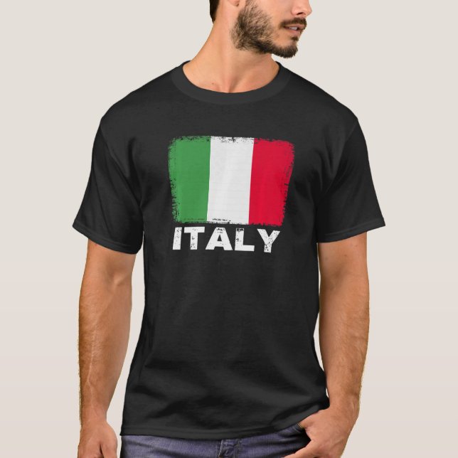 T-shirt Italie Drapeau Soutien Italiens Femmes Hommes (Devant)