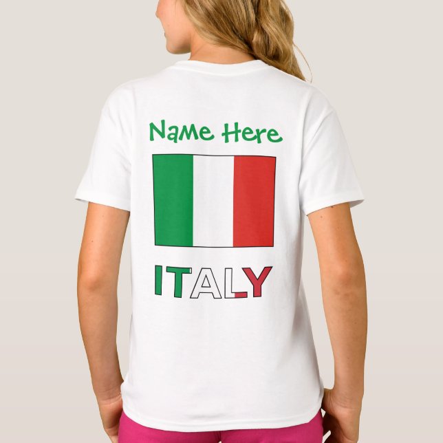 T-shirt Italie et Drapeau italien Drapeau Vert Personnalis (Dos)