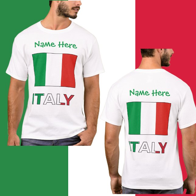 T-shirt Italie et Drapeau italien - Personnalisation verte (Créateur téléchargé)