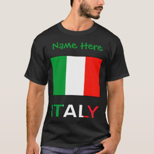 T-shirt Italie Et Drapeau Italien Vert Personnalisation Ho
