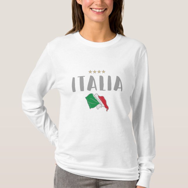 T-shirt Italie Football Fan Shirt Drapeau (Devant)