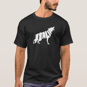 T-shirt Italie Howling Wolf italien Word Art - Animal drôl