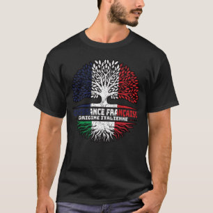 T-shirt Italie Italie France drapeau des racines d'arbre