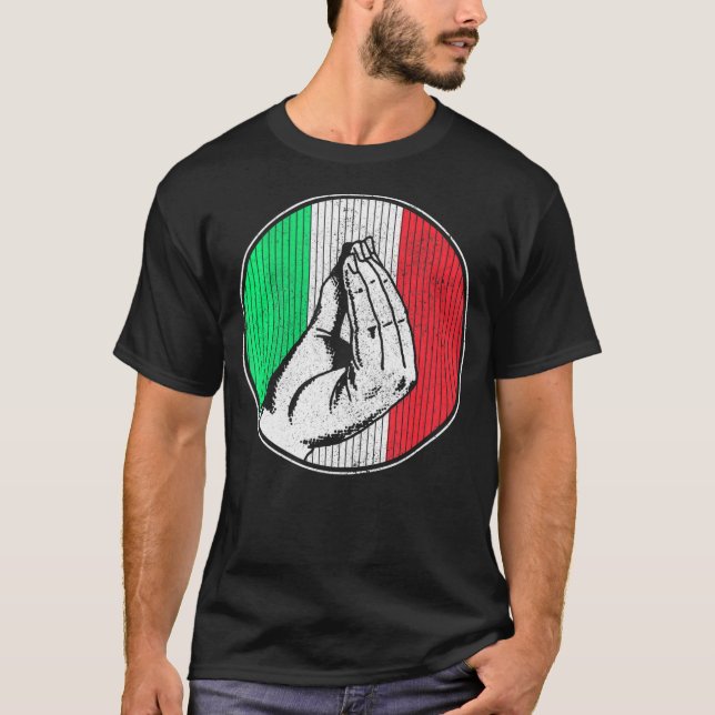 T-shirt Italie Italienne Funny Gesture Main Gésture Drapea (Devant)
