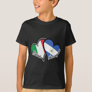 T-shirt Italie Nicaragua Drapeau Coeur moitié Italien moit