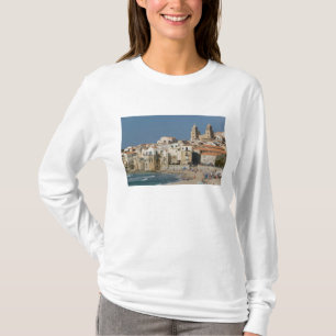 T-shirt Italie, Sicile, Cefalu, vue de la ville avec le Du