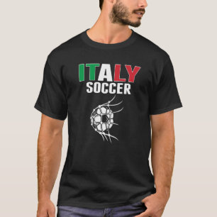 T-shirt Italie Soccer Ball In Net But Football Italien Su