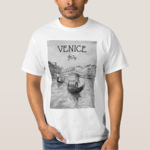T-shirt Italie Travel - VENICE souvenir noir et blanc