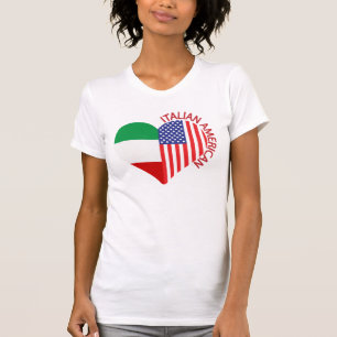 T-shirt Italien American Pride Drapeau Design de coeur