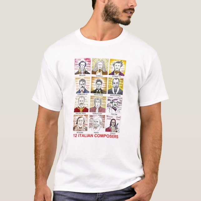 T-shirt italien de compositeurs (Devant)
