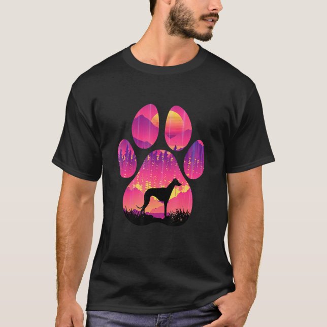 T-shirt Italien Greyhound Paw Maman Papa Chien Femmes Homm (Devant)