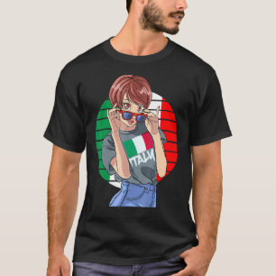 T-shirt Italienne Fille Italia Drapeau Italie Fierté Itali
