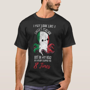T-shirt Italienne Octopus Citation Femmes Italiennes Vinta