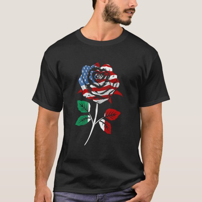 T-shirt Italy American Flag For An Italian American (Devant)