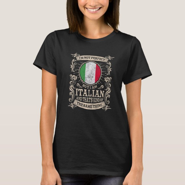 T-shirt Italy Flag Proud Italians Men & Women   (Devant)