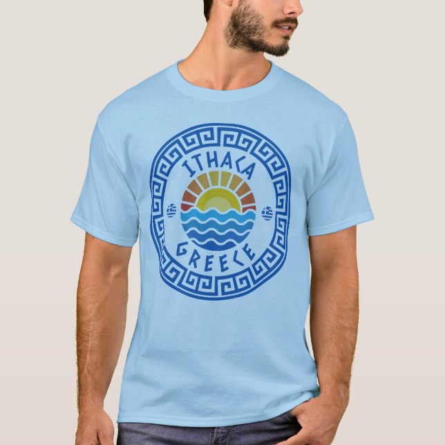 T-shirt Ithaca, Grèce - Bleu clair Hommes (Devant)