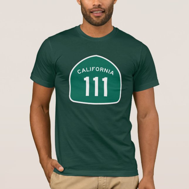 T-shirt Itinéraire 111 d'état de la Californie (Devant)