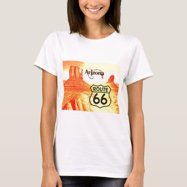 T-shirt Itinéraire 66 de l'Arizona (Devant)