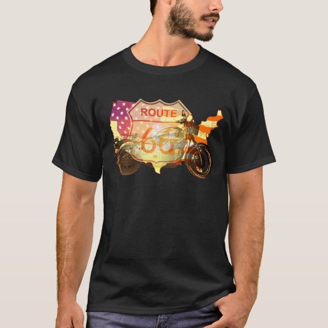 T-shirt Itinéraire 66 de tour (Devant)
