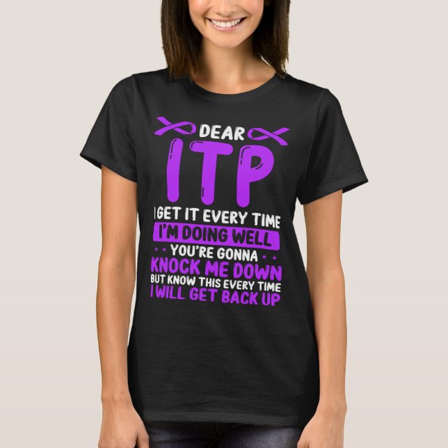 T-shirt ITP Awareness Month ITP Warrior Purple ITP Ribbon (Devant)