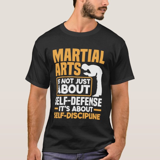 T-shirt It's About Self Discipline Karate Jiu Jitsu (Devant)