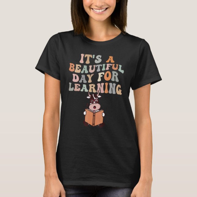 T-shirt It's Beautiful Day For Learning Retro Teacher (Devant)