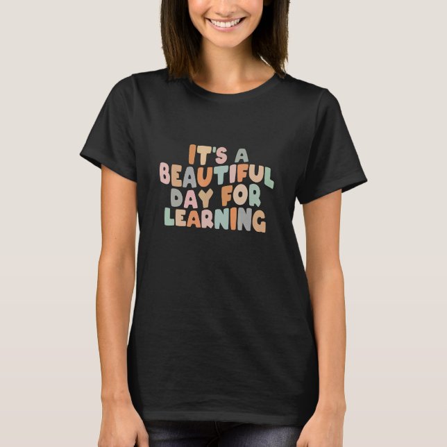 T-shirt It's Beautiful Day For Learning Retro Teacher Stud (Devant)