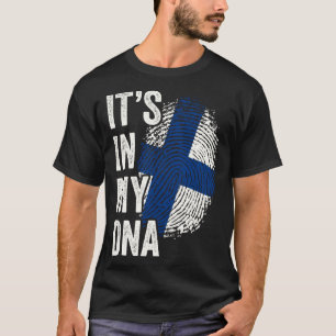 T-shirt ITS DANS MON ADN Finlande Drapeau Finlandais Racin