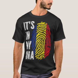 T-shirt ITS DANS MON ADN Roumanie Drapeau roumain Raglan B