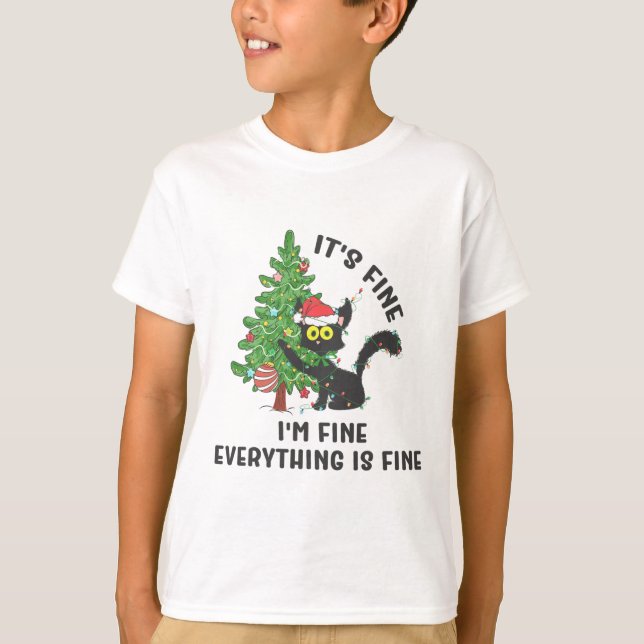 T-shirt It's Fine Im Fine Everything Is Fine Elf Xmas Matc (Devant)