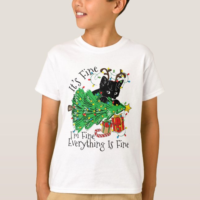 T-shirt It's Fine I'm Fine Everything Is Fine Fun Christma (Devant)