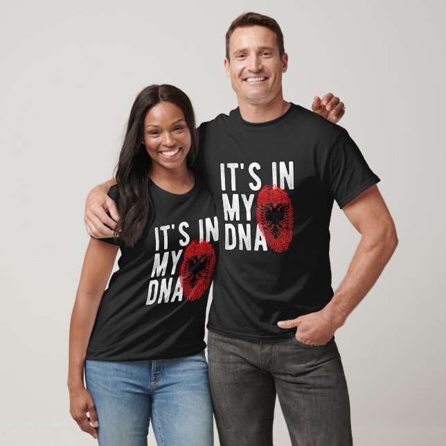 T-shirt It's in my DNA albania Flag Fingerprints (Unisexe)