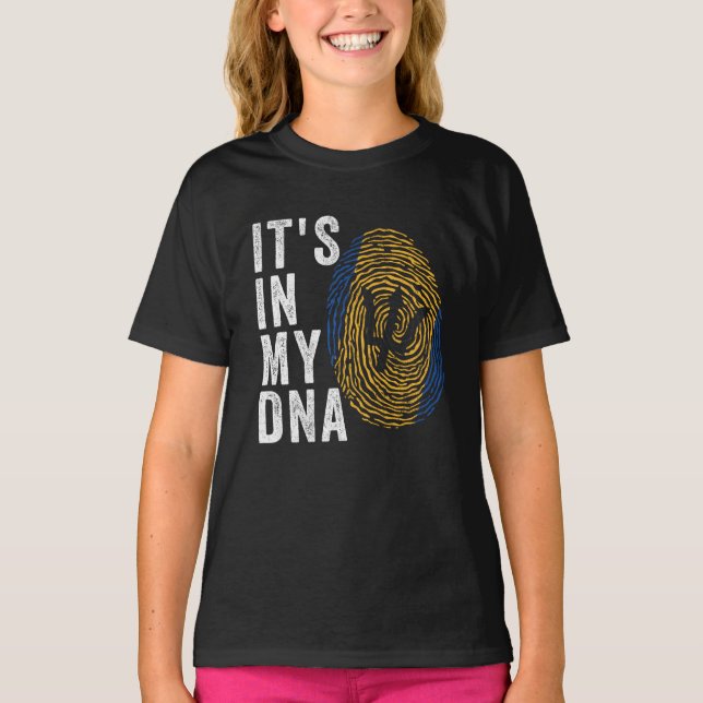 T-shirt It's In My DNA - Barbados Flag (Devant)