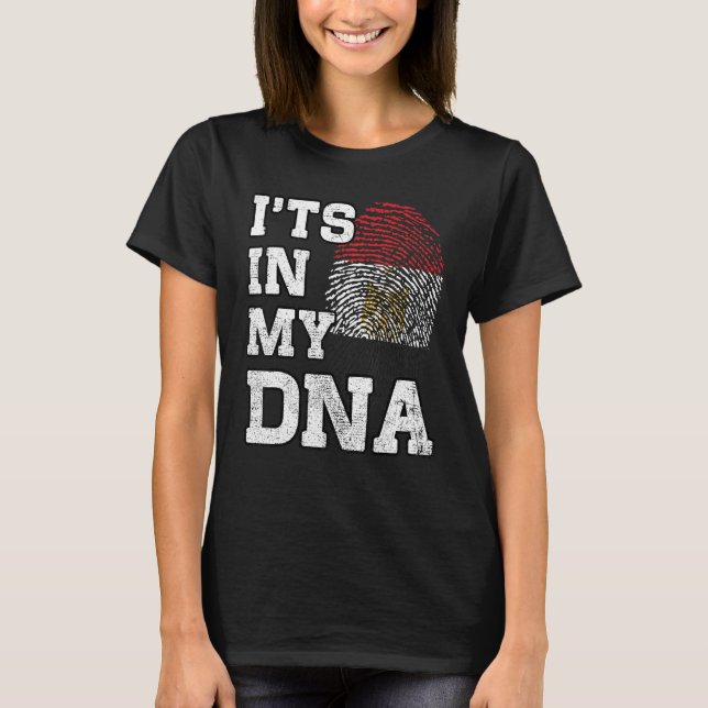 T-shirt It's In My DNA Egyptian Fingerprint Proud Egypt Fl (Devant)