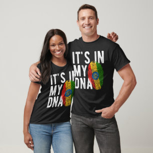 T-shirt It's in my DNA Ethiopia Flag Fingerprints