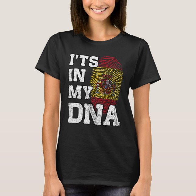 T-shirt It's In My DNA Spanish Fingerprint Proud Spain Fla (Devant)