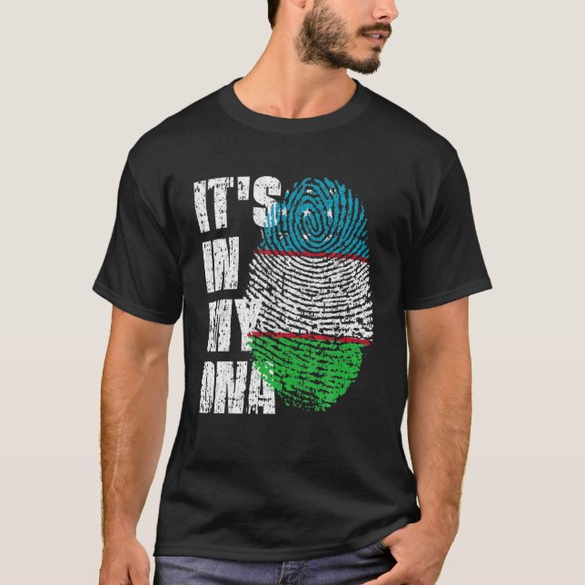 T-shirt IT's IN MY DNA Uzbekistan Flag Uzbek (Devant)