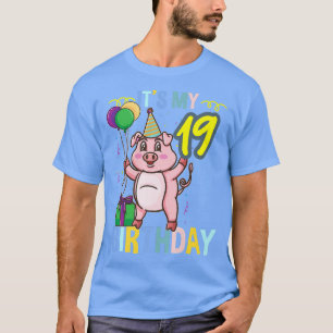T-shirt Its My 19th Birthday Cute Pig Premium 3304 