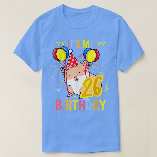 T-shirt Its My 26th Birthday Guinea Pig  (Design devant)