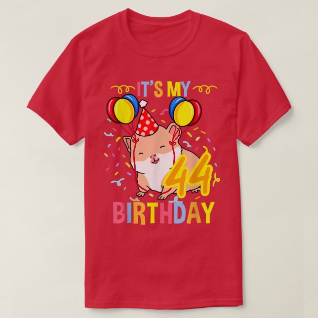 T-shirt Its My 44th Birthday Guinea Pig  (Design devant)