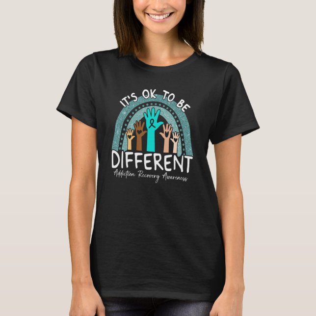 T-shirt It's Ok To Be Different Addiction Recovery Awarene (Devant)