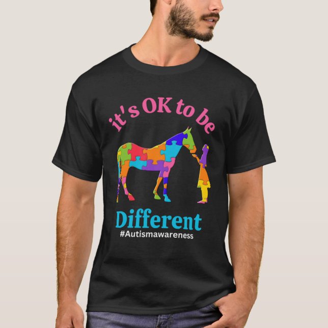 T-shirt Its Ok To Be Different Autism Awareness Acceptance (Devant)