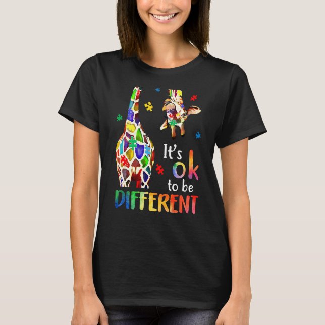 T-shirt Its Ok To Be Different Autism Awareness Puzzle Pie (Devant)