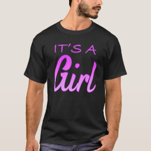 T-shirt Itu2019s Une fille blanche Baby shower noir fille
