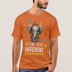 T-shirt Itx27s Ok Pour Être Différents Elephant Autisme Dé