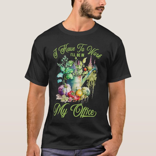 T-shirt Iu2019ve Au travail Je serai dans mon bureau aquar (Devant)