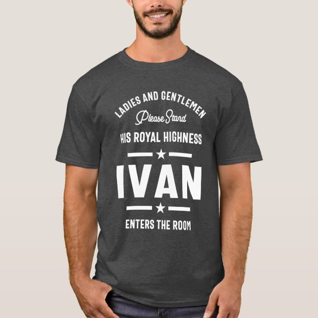T-shirt Ivan Nom personnalisé Cadeau Anniversaire (Devant)
