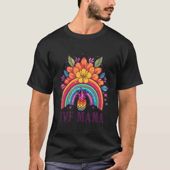 T-shirt Ivf Mama Eappl Arc-en-ciel Ivf Maman Fertilité Sur (Devant)