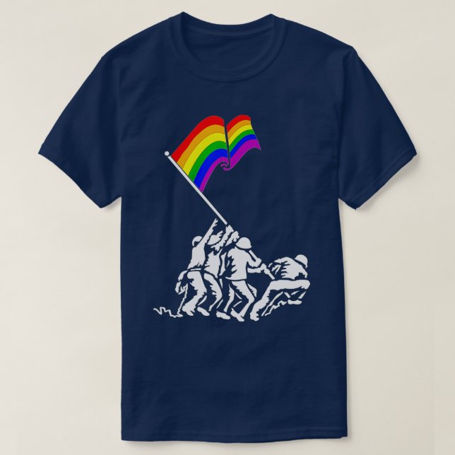 T-shirt Iwo Jima Pride Drapeau Cadeau Droits LGB Pour Mili (Design devant)